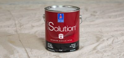 A gallon of Solution Interior Acrylic Latex.