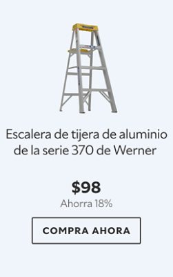 Escalera de tijera de aluminio de la serie 370 de Werner. $98. Ahorra 18%. Compra ahora.