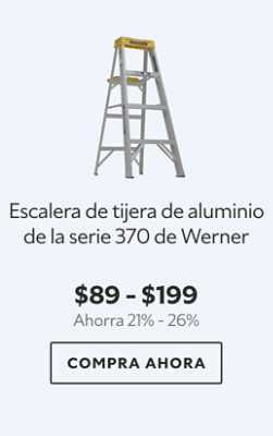 Escalera de tijera de aluminio de la serie 370 de Werner. $89 - $199. Ahorra 21% - 26% Compra ahora.