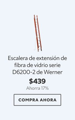 Escalera de extensión de fibra de vidrio serie D6200-2 de Werner. $439. Ahorra 17%. Compra ahora.