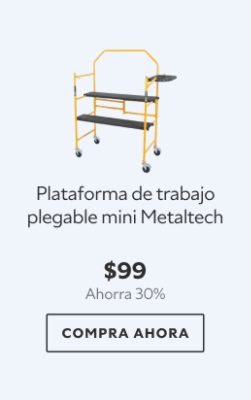Plataforma de trabajo plegable mini Metaltech. $99. Ahorra 30% Compra ahora.