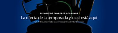 Redoble de Tambores, Por Favor. La oferta de la temporada ya casi está aquí. 40% de descuento en todos los suministros en línea | Del 9 al 13 de marzo