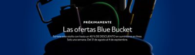 Próximamente las ofertas Blue Bucket. Súrtete este otoño con hasta un 40 % DE DESCUENTO en suministros en línea. Solo una semana. Del 31 de agosto al 4 de septiembre.