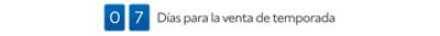 7 días para la venta de temporada.