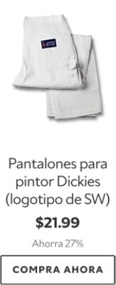 Pantalones para pintor Dickies (logotipo de SW). $21.99. Ahorra 27%. Compra ahora.