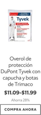 Overol de protección DuPont Tyvek con capucha y botas de Trimaco. $11.09-$11.99. Ahorra 28%. Compra ahora.