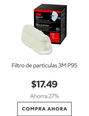 Filtro de particulas 3M P95. $17.49. Ahorra 27%. Compra ahora.