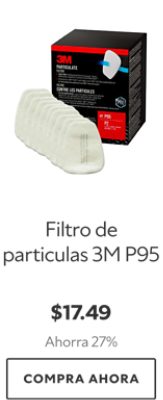 Filtro de particulas 3M P95. $17.49. Ahorra 27%. Compra ahora.