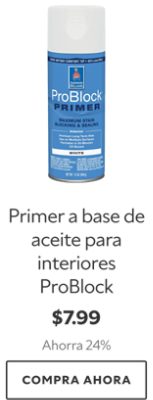 Primer a base de aceite para interiores ProBlock. $7.99. Ahorra 24%. Compra ahora.