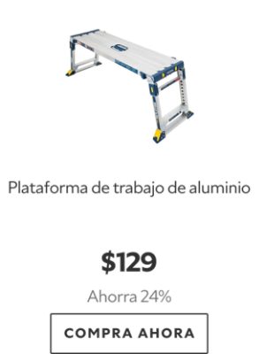 Plataforma de trabajo de aluminio. $129. Ahorra 24%. Compra ahora.