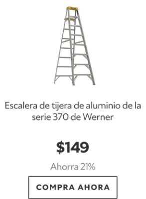 Escalera de tijera de aluminio de la serie 370 de Werner. $149. Ahorra 21%. Compra ahora.