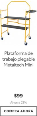 Plataforma de trabajo plegable Metaltech Mini. $99. Ahorra 23%. Compra ahora.