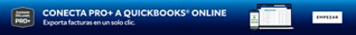 Conecta Pro+ a QuickBooks Online. Exporta facturas en un solo clic. Empezar.