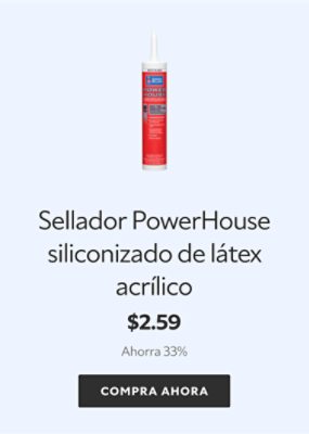 Sellador PowerHouse siliconizado de látex acrílico. $2.59. Ahorra 33%. Compra ahora.