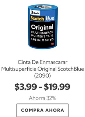 Cinta De Enmascarar Multisuperficie Original ScotchBlue (2090). $3.99 - $19.99. Ahorra 32%. Compra ahora.