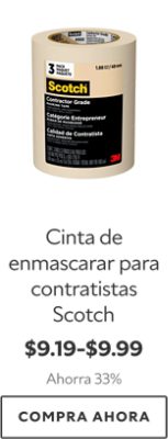 Cinta de enmascarar para contratistas Scotch. $9.19-$9.99. Ahorra 33%. Compra ahora.