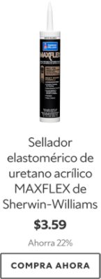 Sellador elastomérico de uretano acrílico MAXFLEX de Sherwin-Williams. $3.59. Ahorra 22%. Compra ahora.