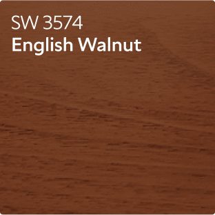 A stain color chip for English Walnut SW 3574.