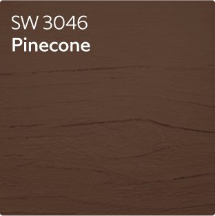 A stain color chip for Pine Cone SW 3046.