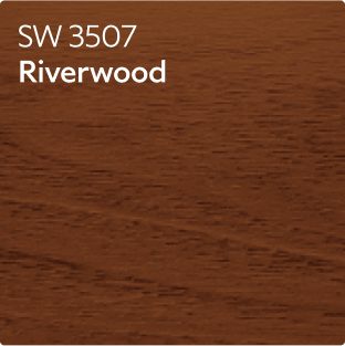 A stain color chip for Riverwood SW 3507.