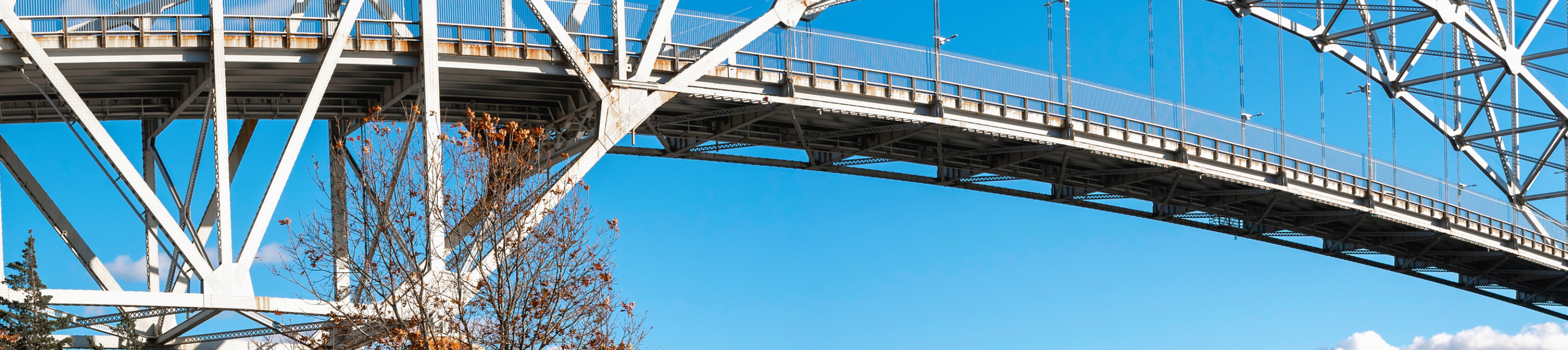 Steel bridge over water