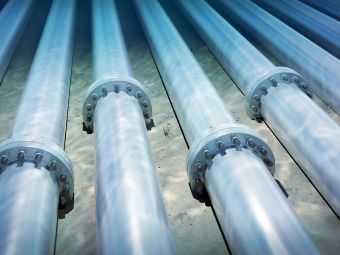pipes under water