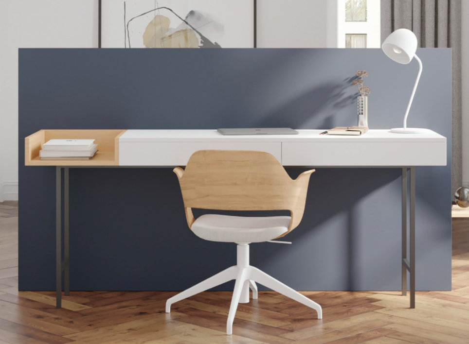 Office furniture with a sleek, matte finish, featuring Super Matt coatings.