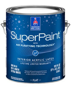 A gallon of Superpaint Interior Acrylic Latex.