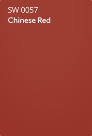 Sherwin Williams Chinese Red SW 0057 paint color card.