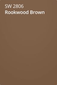 Sherwin Williams Rookwood Brown SW 2806 paint color card.