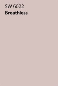 Sherwin Williams 6022 breathless paint color card.