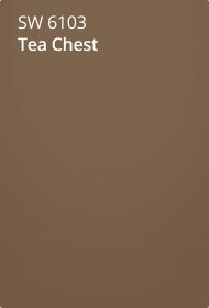 Sherwin Williams 6103 tea chest paint color card.