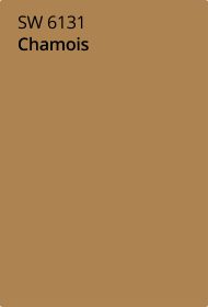 Sherwin Williams Chamois SW 6131 paint color card.
