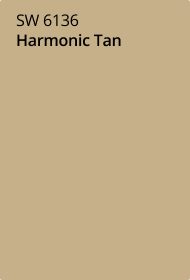 Sherwin Williams 6136 harmonic tan paint color card.