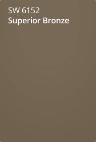 Sherwin Williams 6152 superior bronze paint color card.