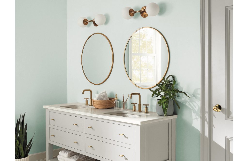 Medium to dark gray paint colors. Bathroom vanity gray paint color