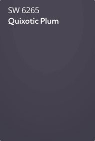 Sherwin Williams 6265 quixotic plum paint color card.