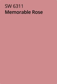 Sherwin Williams memorable rose paint color card