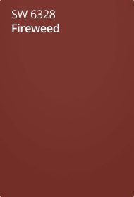 Sherwin Williams 6328 fireweed paint color card.