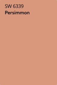 Sherwin Williams 6339 persimmon paint color card.