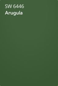 Sherwin Williams Arugula SW 6446 paint color card.