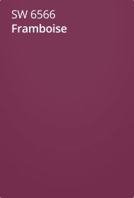 Sherwin Williams 6566 framboise paint color card.