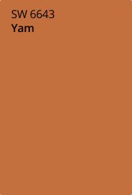 Sherwin Williams 6643 yam paint color card.