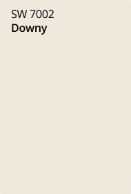 Sherwin Williams 7002 downy paint color card.