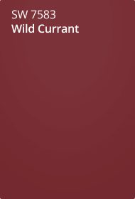 Sherwin Williams 7583 wild currant paint color card.