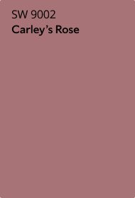 Sherwin Williams 9002 carleys rose paint color card.