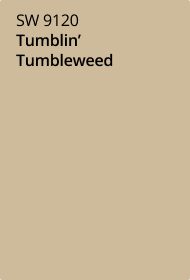 Sherwin Williams 9120 tumblin tumbleweed paint color card.