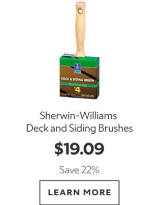 Sherwin-Williams Deck and Siding Brushes. $19.09. Save 22%. Learn more.