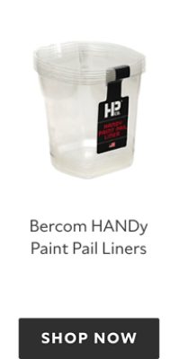 A clear Bercom HANDy Paint Pail Liner.