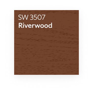 A stain color chip for Riverwood SW 3507.